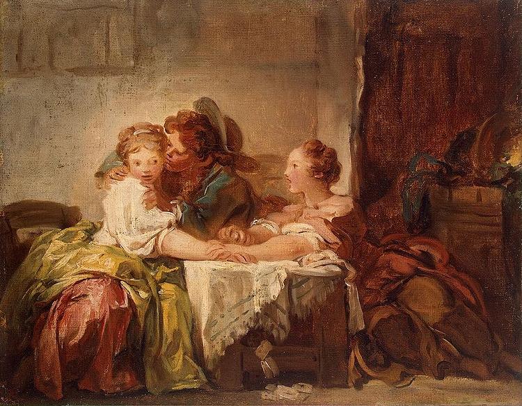 Jean Honore Fragonard Captured kiss